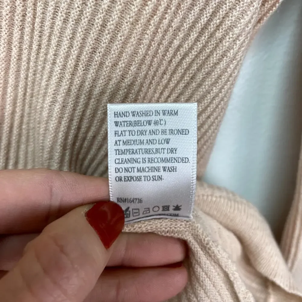 GREY/VEN The Haldane Long Sleeve V-Neck Sweater in Sesame XS - Picture 6 of 8